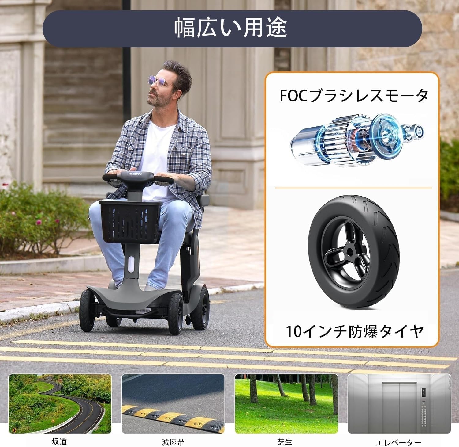 Amazon | 電動シニアカートミニカー 電動車椅子 折りたたみ歩行車 全